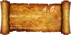 Ambrózy Olga névjegykártya