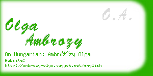 olga ambrozy business card